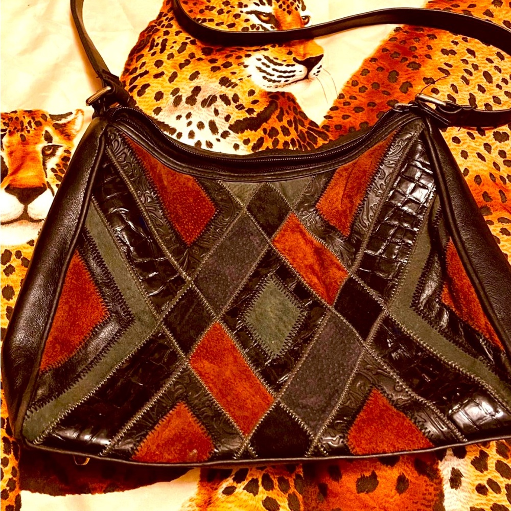 90’s leather color block purse.